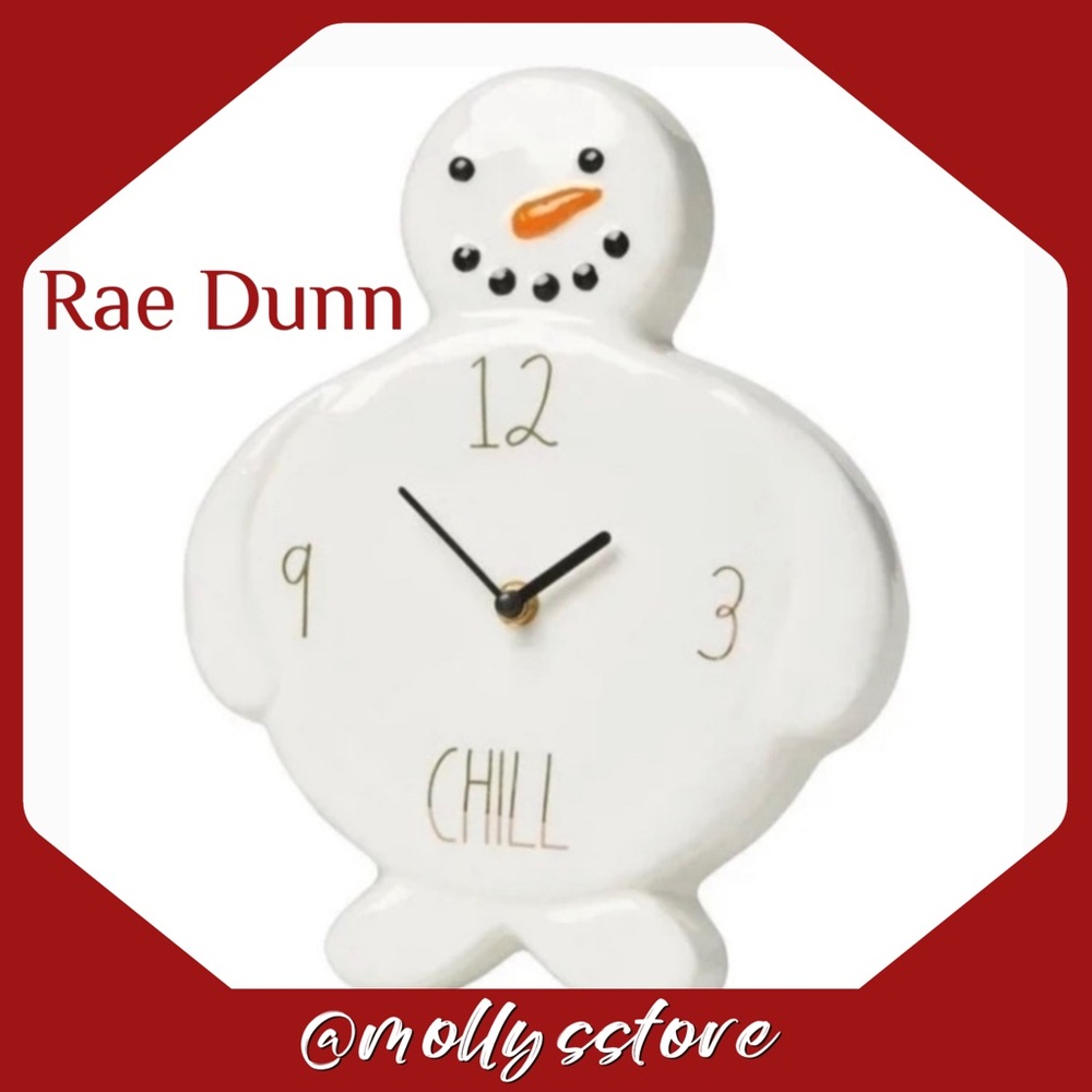 💗 New Rae Dunn Christmas Snowman Wall Clock